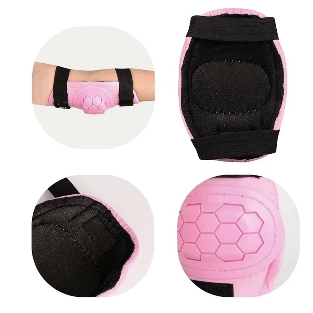 Kids Knee Pads Elbow Pads Wrist Guards Protective Gear Set Pink 6 Pcs Medium NWT